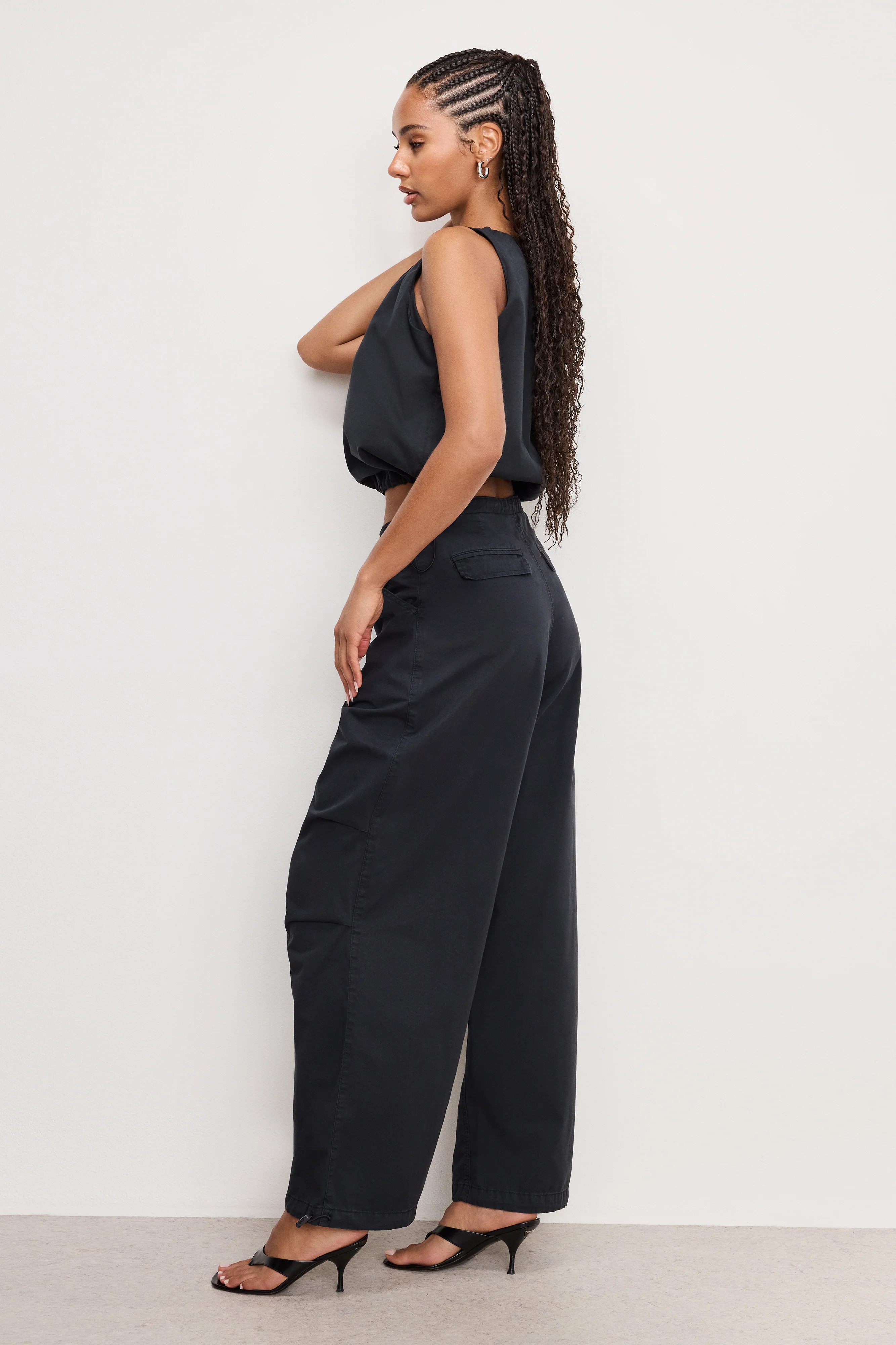 TWILL PARACHUTE PANTS | BLACK001 - Image 4