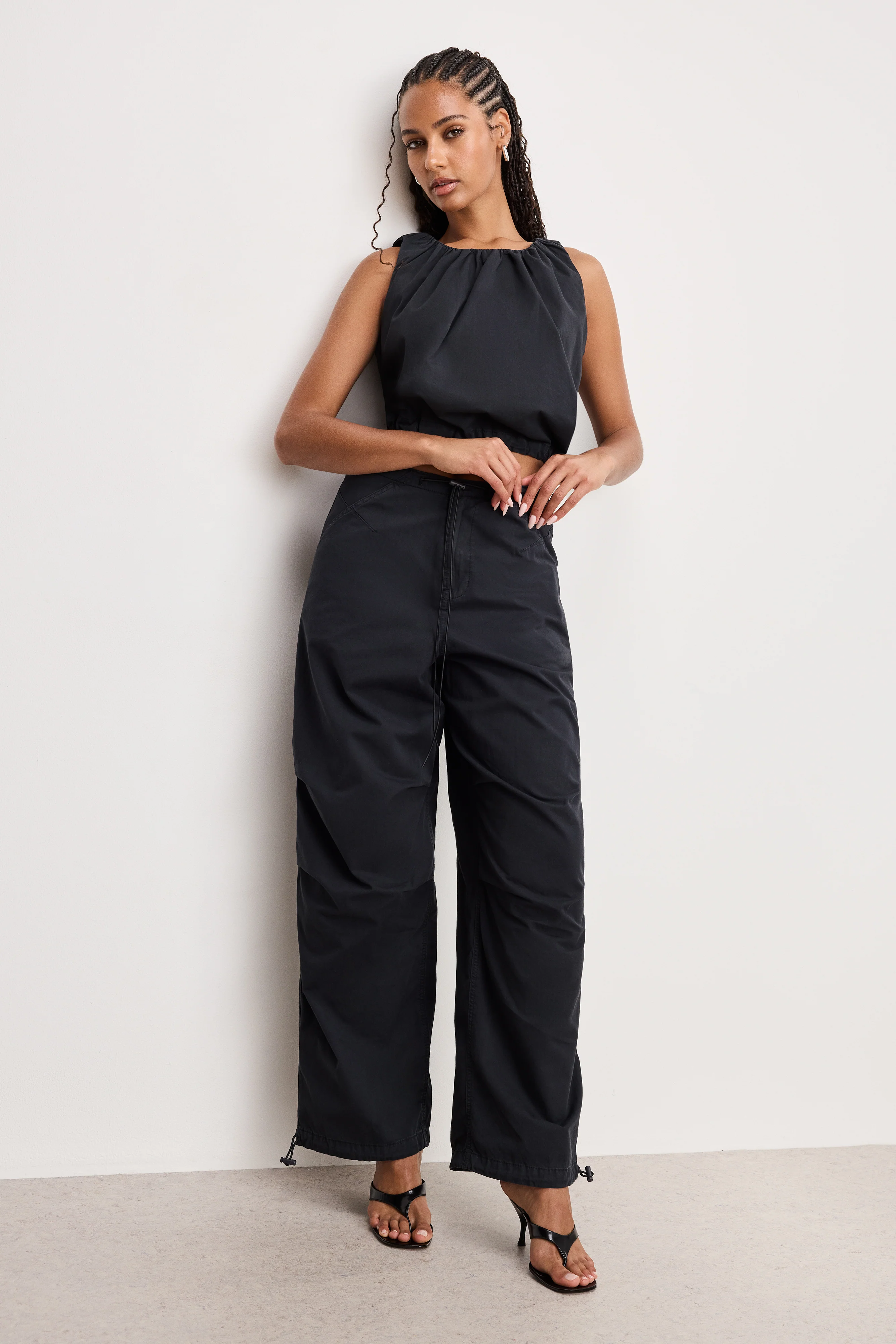 TWILL PARACHUTE PANTS | BLACK001 - Image 6