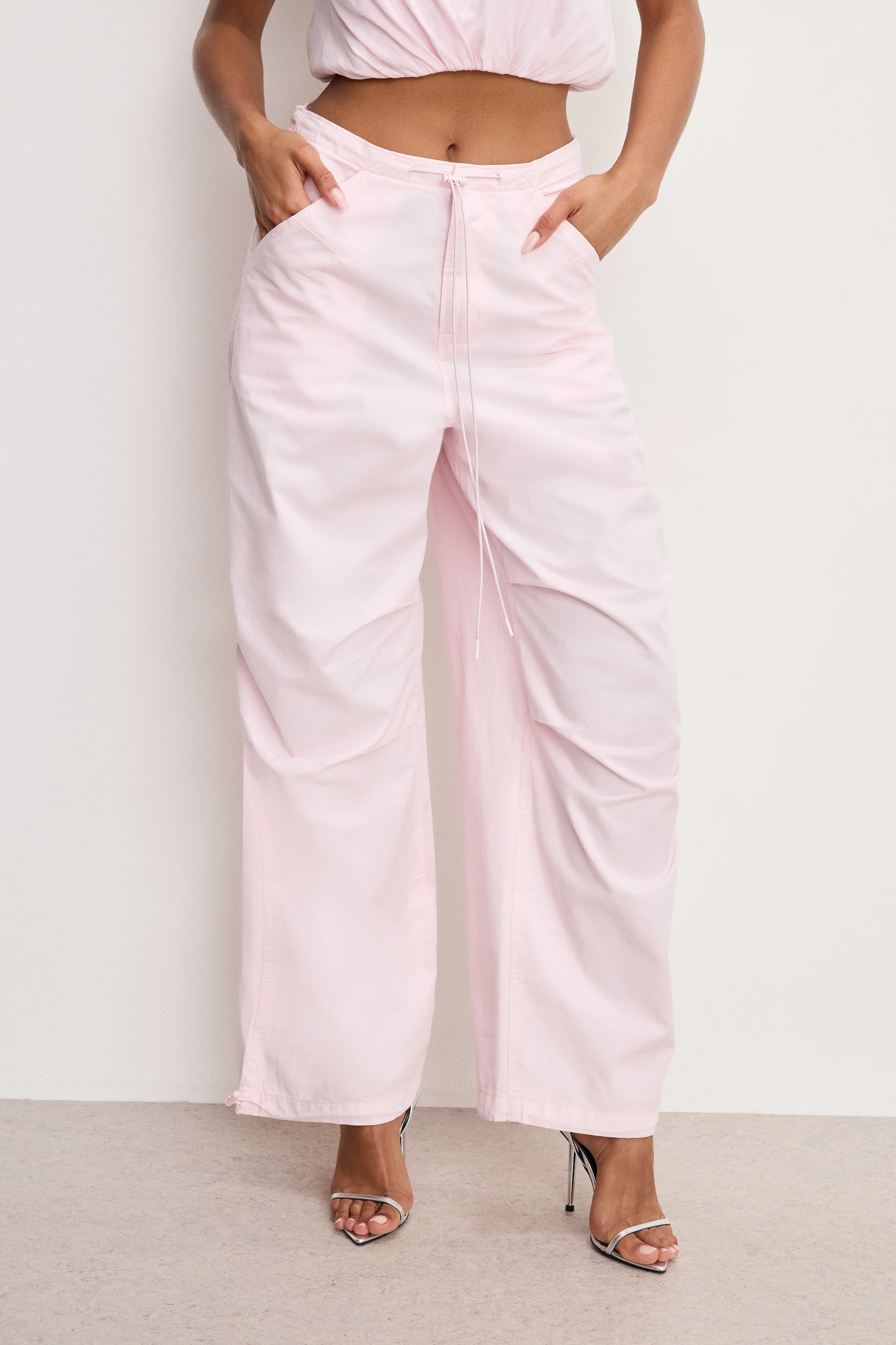 TWILL PARACHUTE PANTS | BUBBLEGUM005 - Image 3