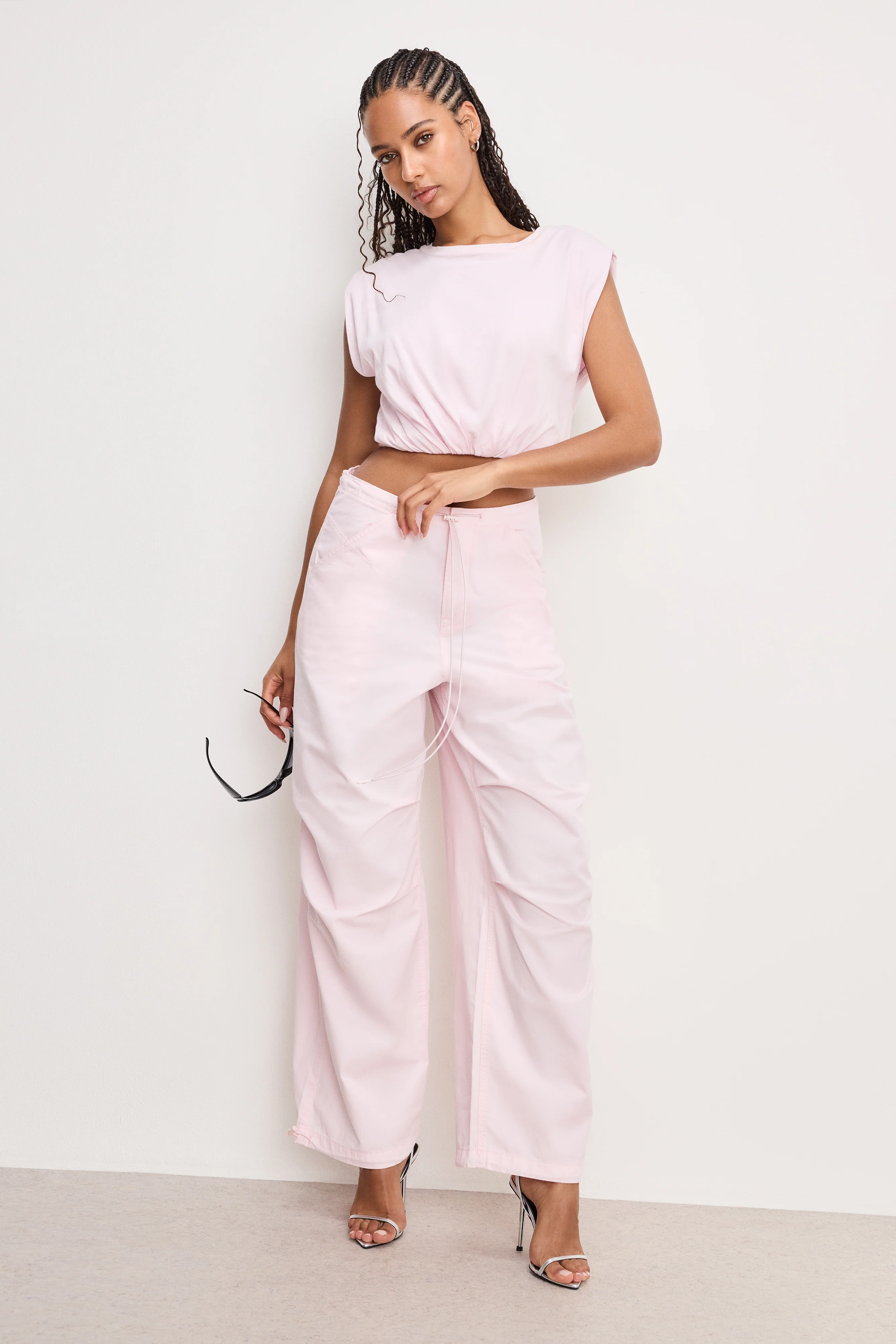 TWILL PARACHUTE PANTS | BUBBLEGUM005 - Image 4