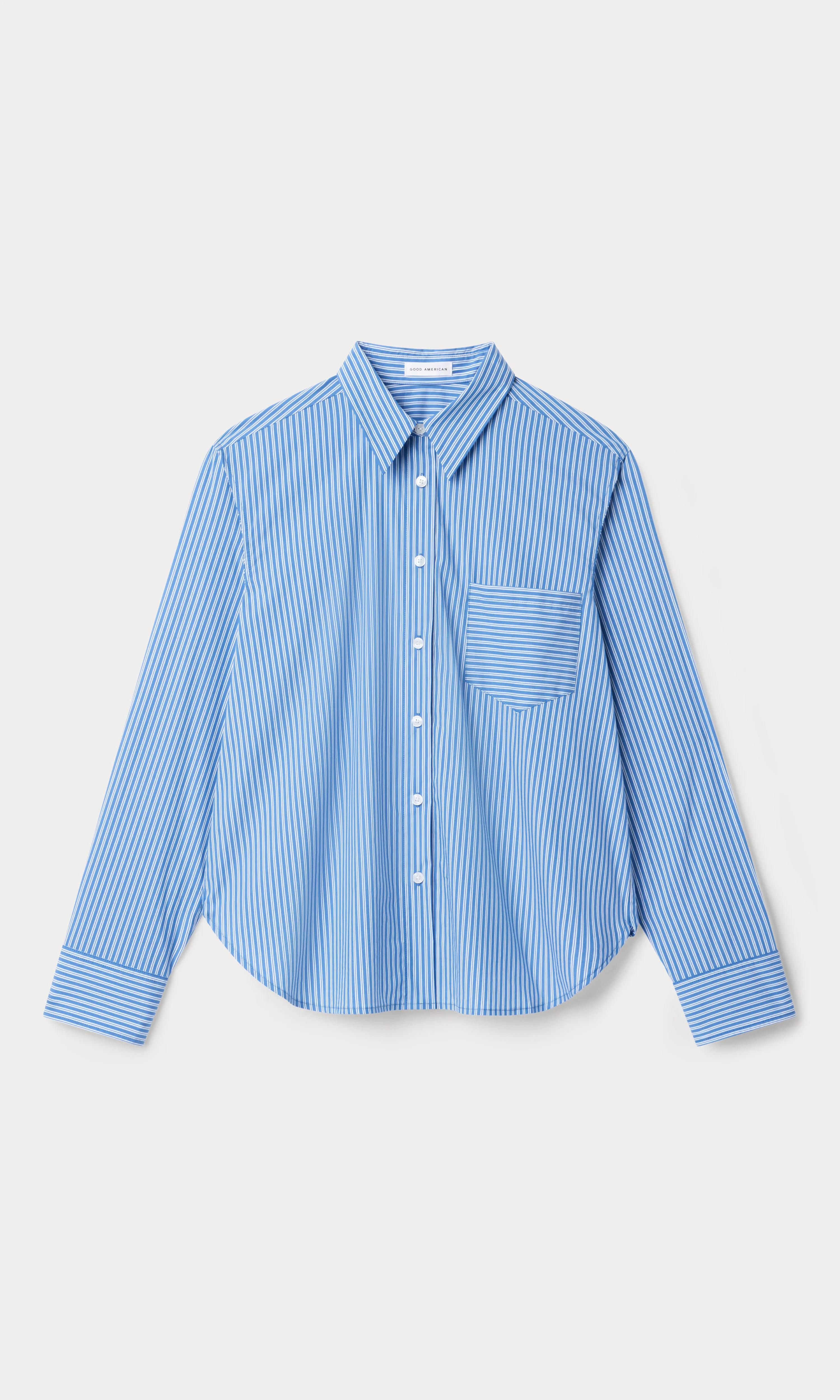 POPLIN CLASSIC BOXY SHIRT | BLUE &amp; WHITE STRIPE - Image 5