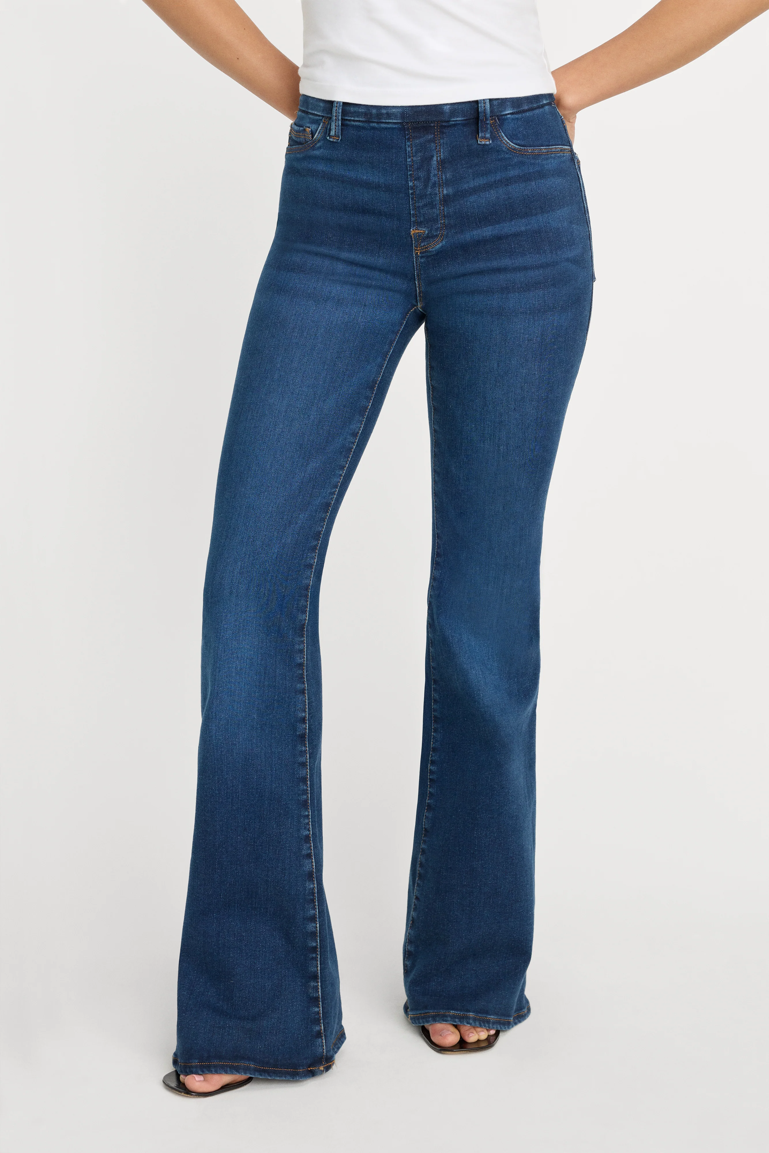 POWER STRETCH PULL-ON FLARE JEANS | INDIGO491 - Image 2