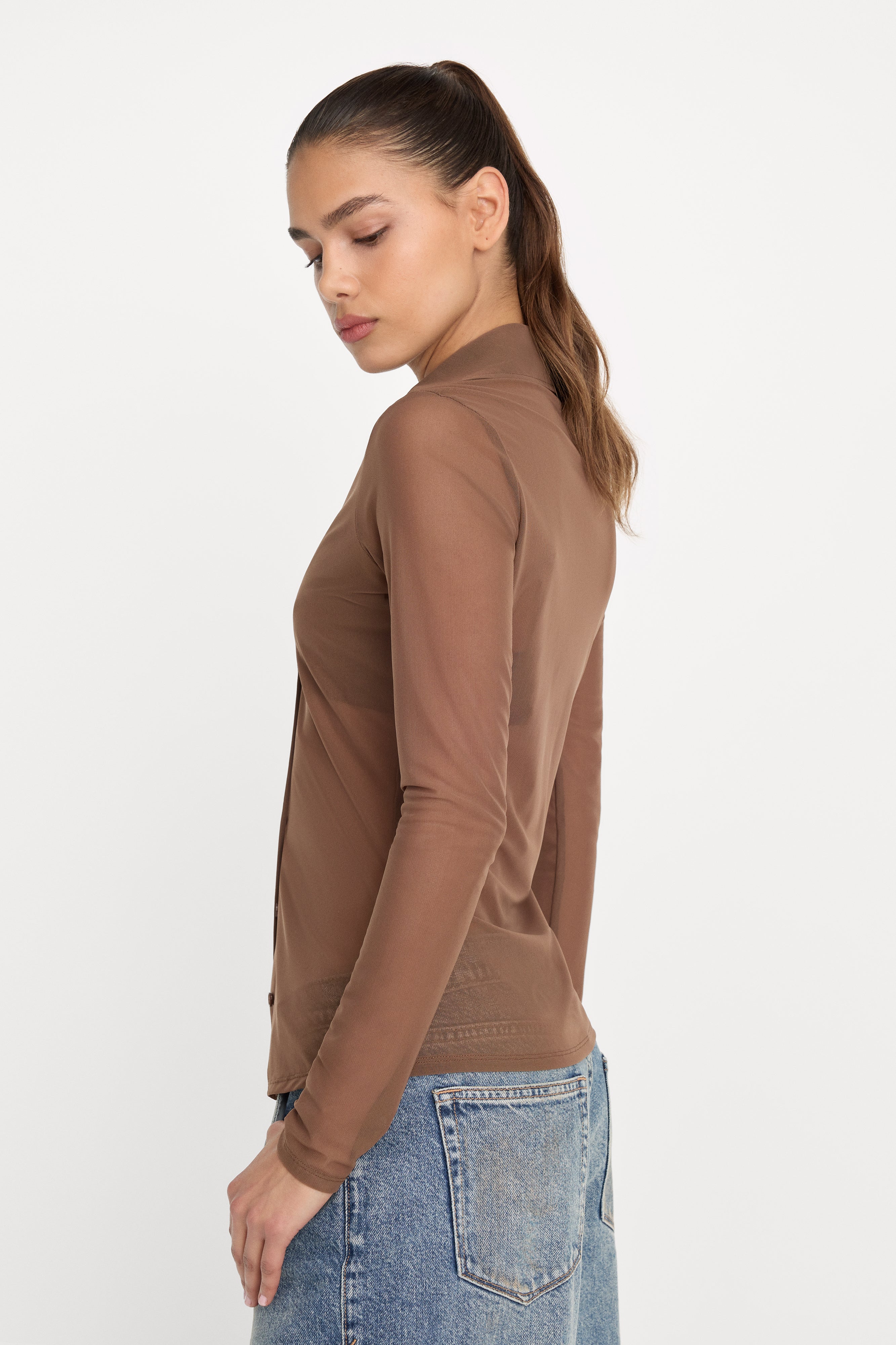 MESH BUTTON UP TOP | SADDLEWOOD - Image 2