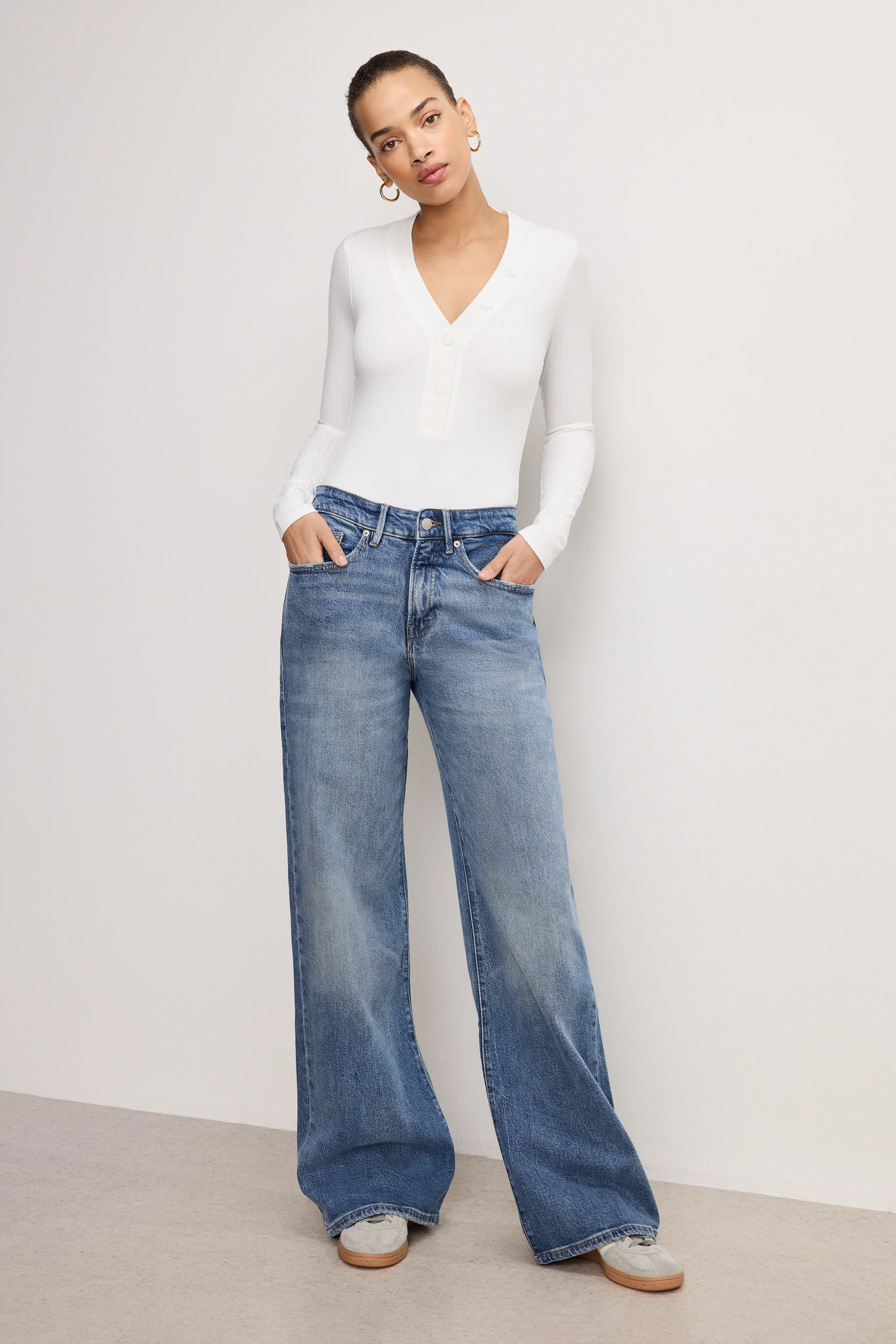 RIBBED HENLEY BODYSUIT | IVORY001 - Image 2