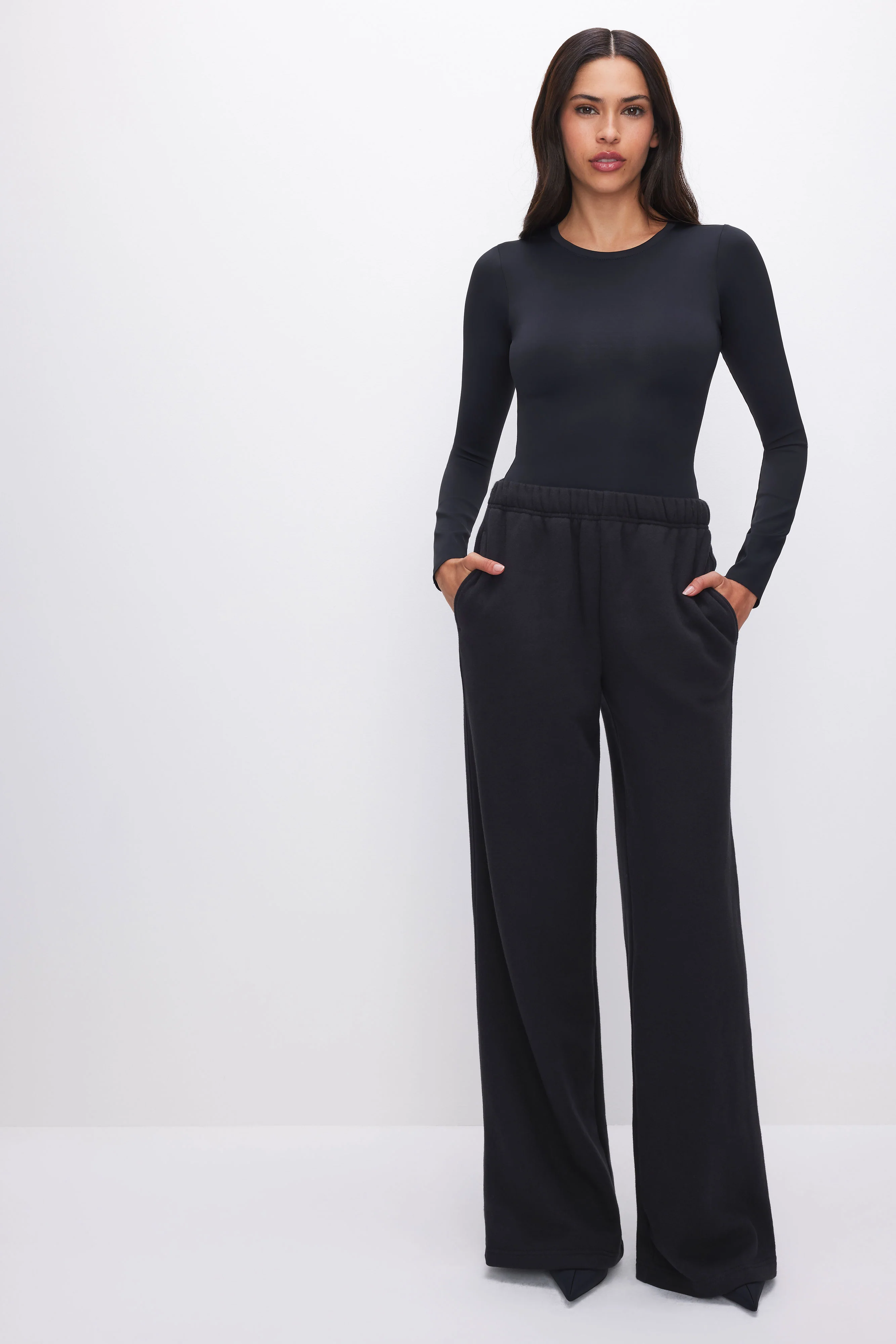 THE SCULPTING MODERN LONG SLEEVE BODYSUIT | BLACK - Image 3