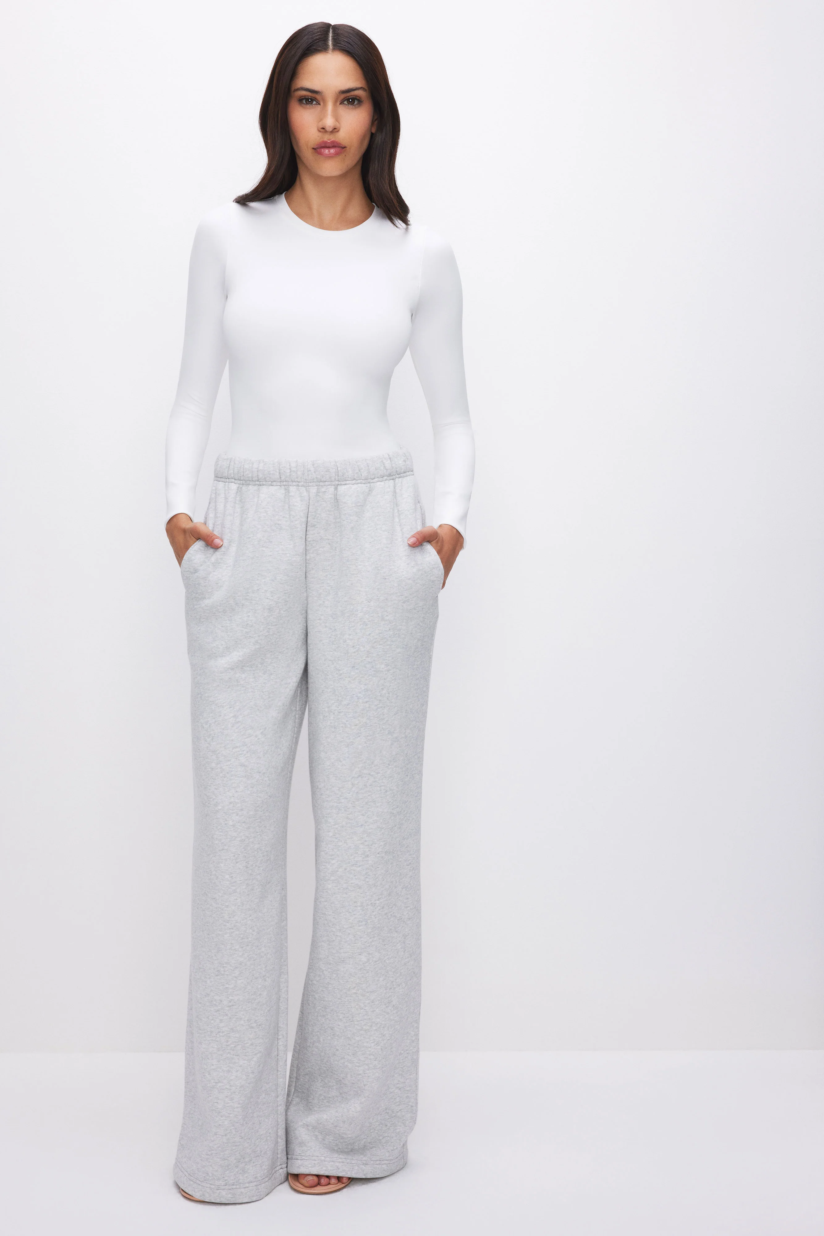THE SCULPTING MODERN LONG SLEEVE BODYSUIT | WHITE - Image 3