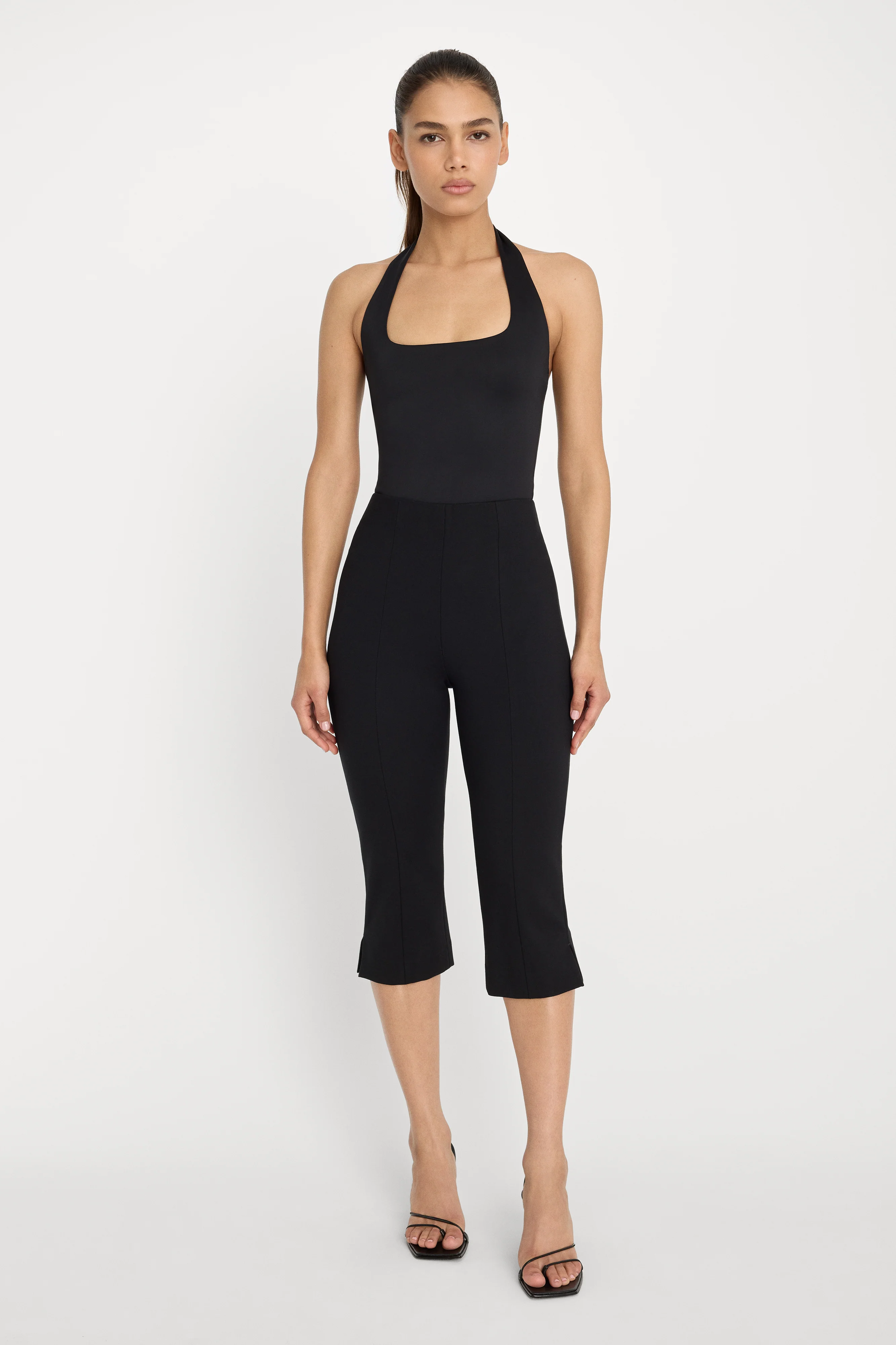 SCULPTING HALTER SQUARE NECK BODYSUIT| BLACK001 - Image 3