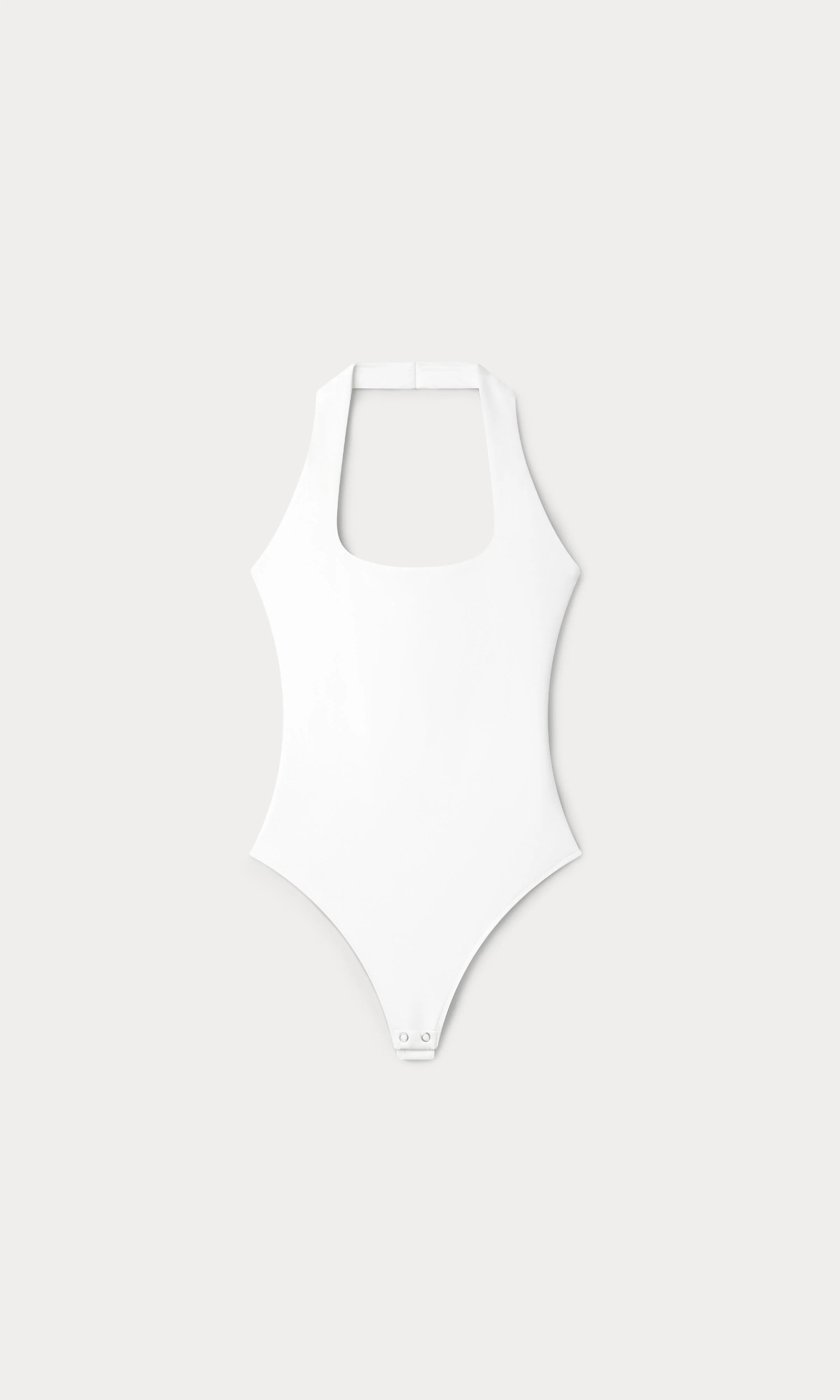 SCULPTING HALTER SQUARE NECK BODYSUIT | WHITE001 - Image 6
