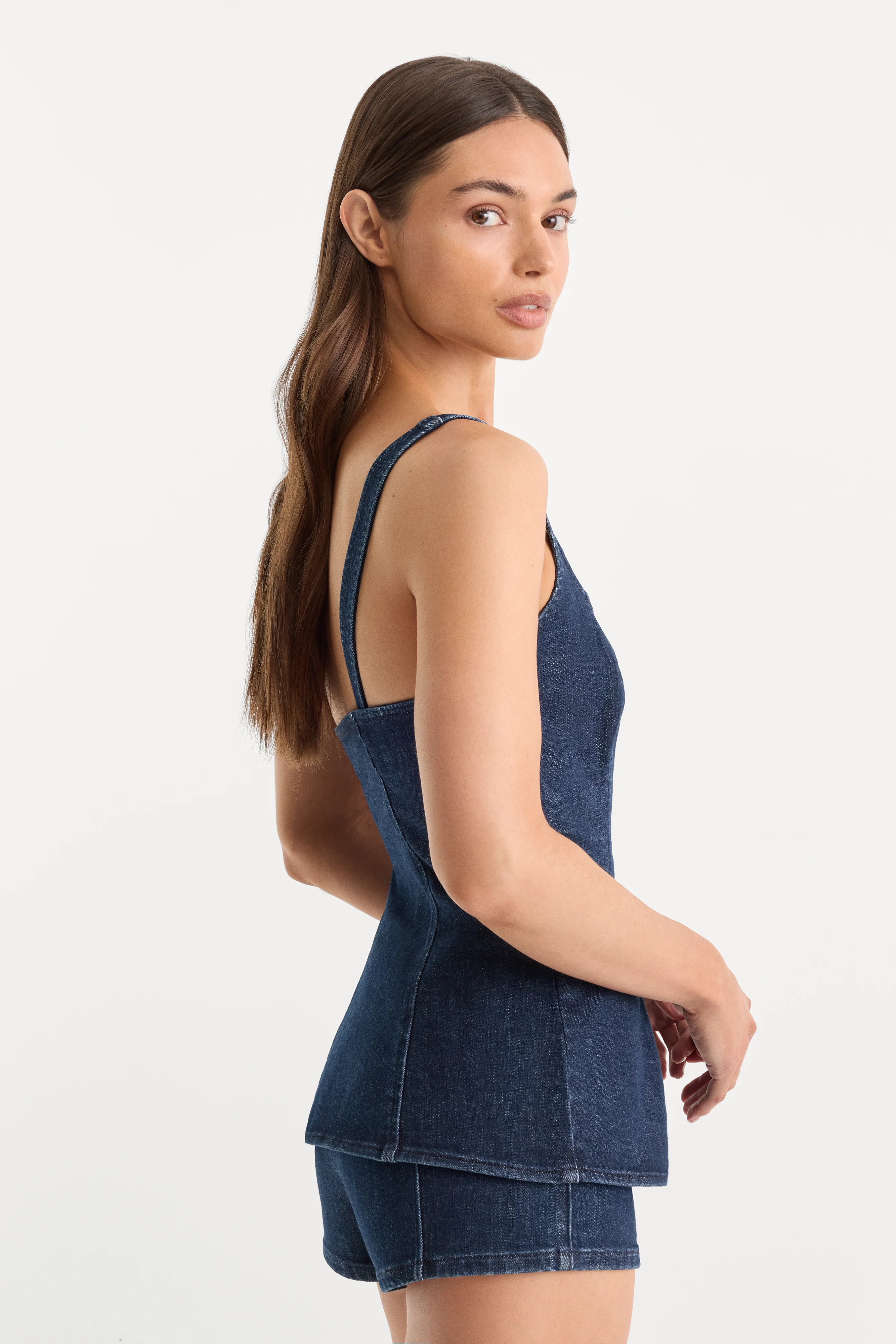 SLEEVELESS DENIM BUTTON FRONT TOP | INDIGO1169 - Image 5