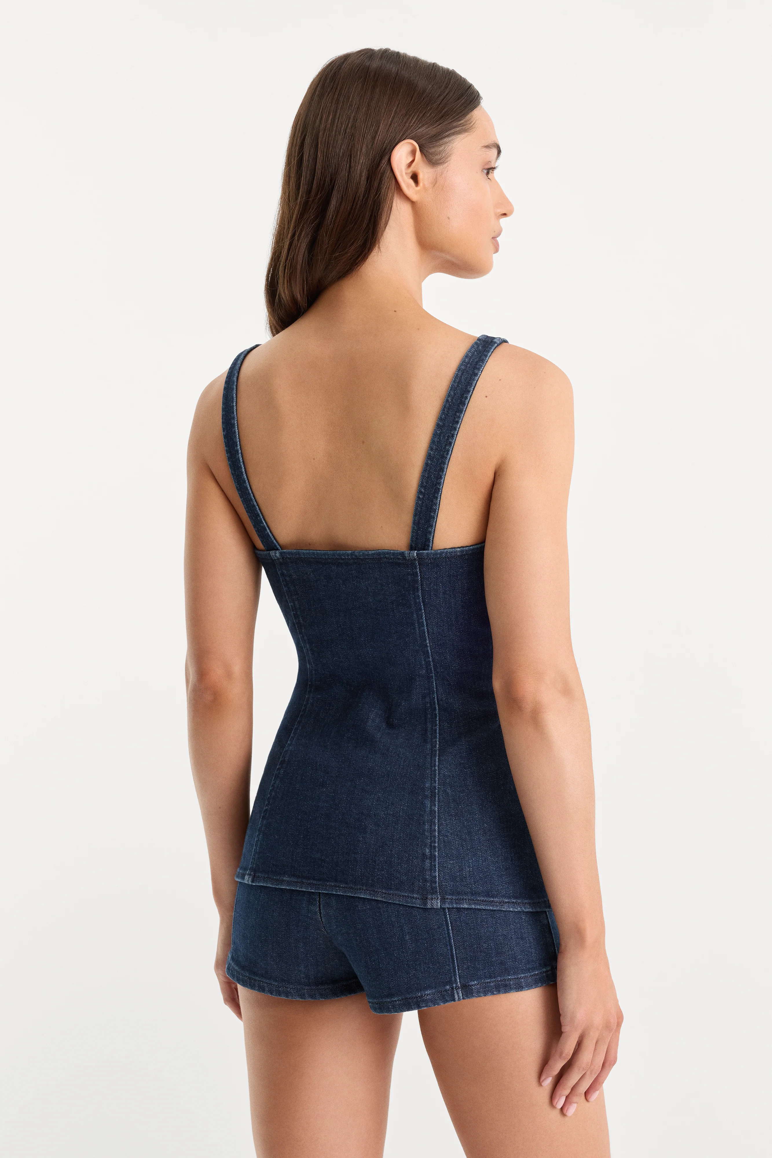 SLEEVELESS DENIM BUTTON FRONT TOP | INDIGO1169 - Image 6