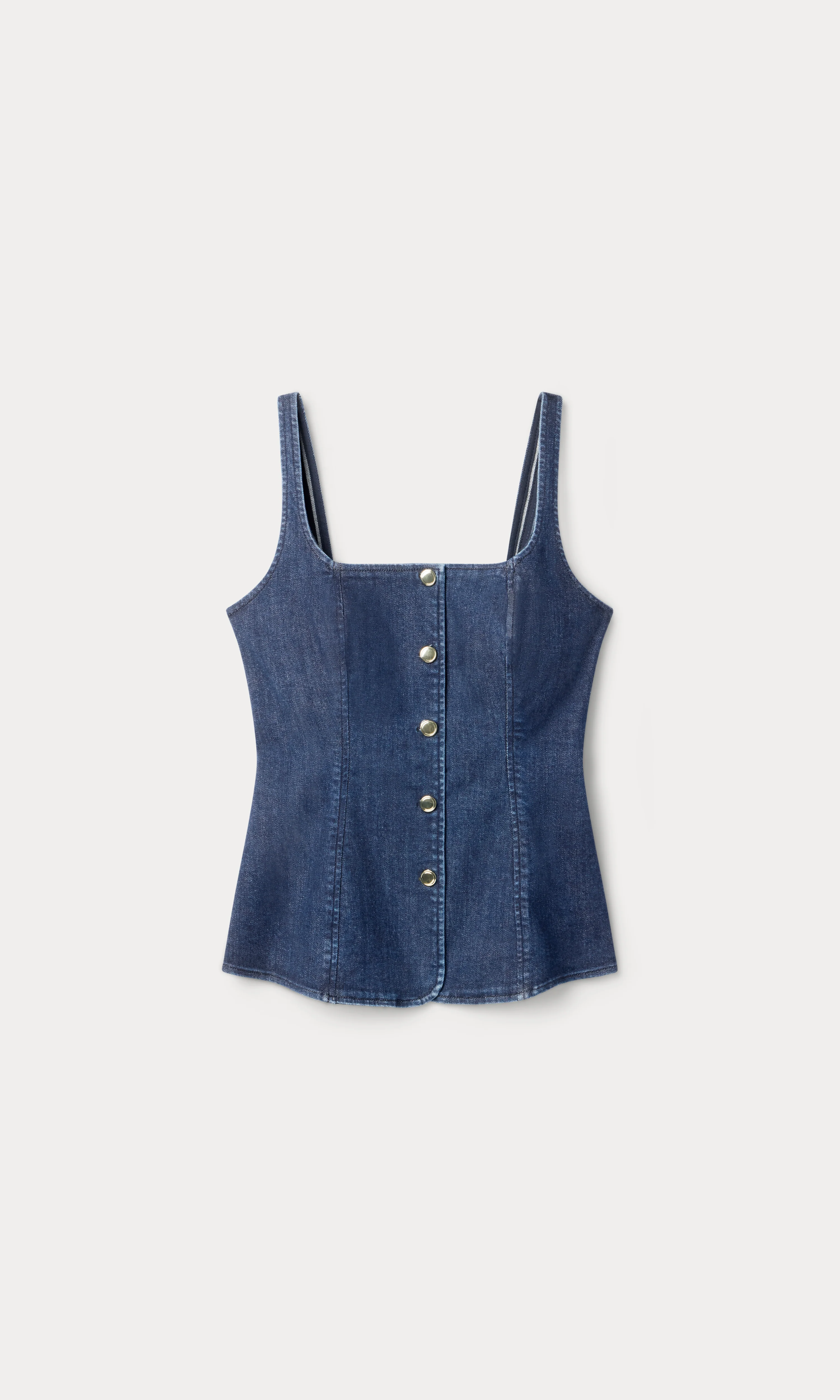 SLEEVELESS DENIM BUTTON FRONT TOP | INDIGO1169 - Image 8