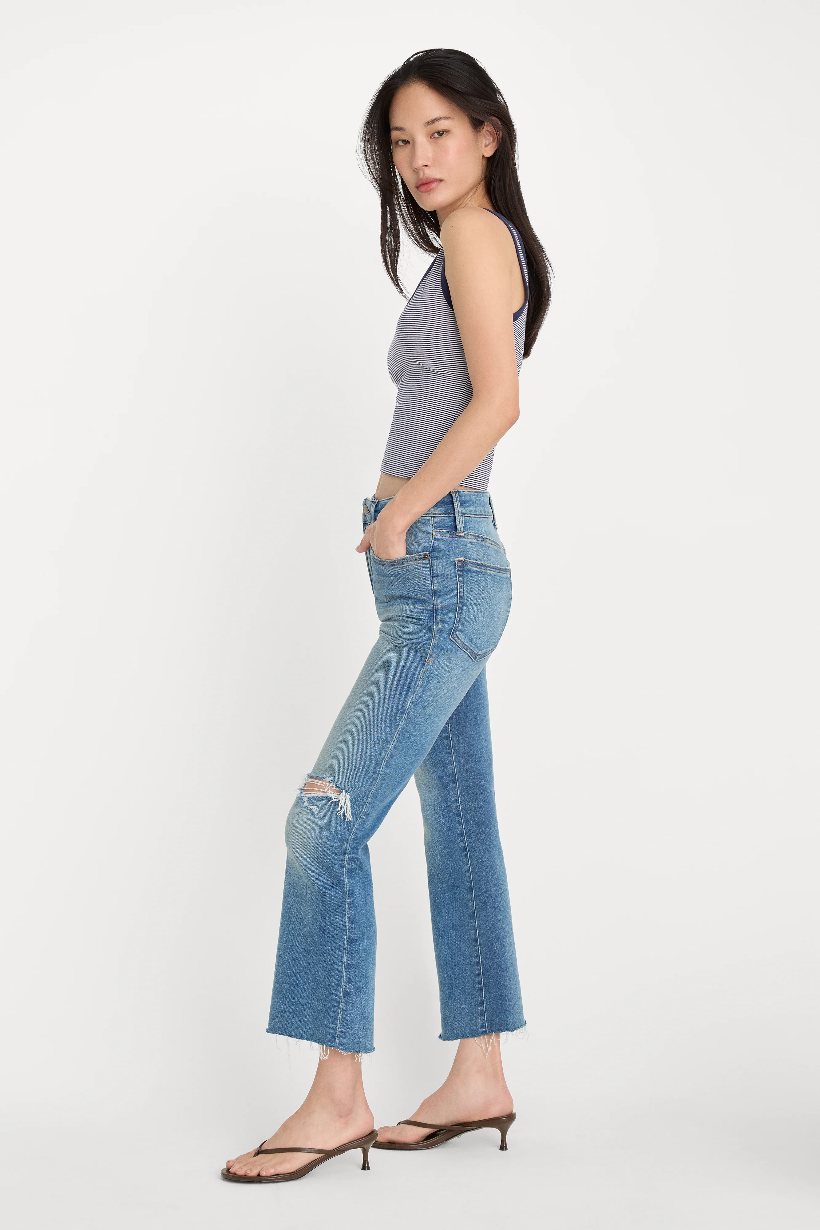 SOFT TECH GOOD LEGS CROP MINI BOOT JEANS | INDIGO1210 - Image 3