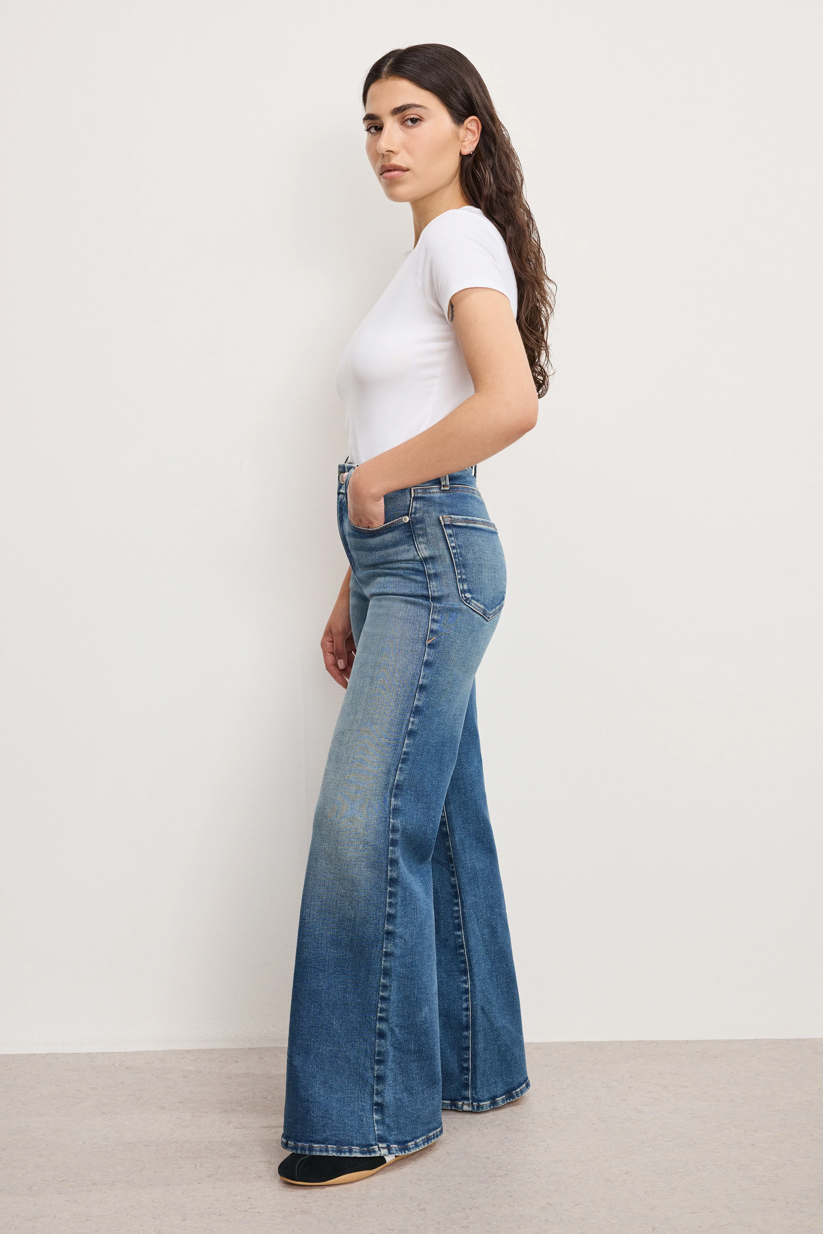 SOFT TECH GOOD PETITE PALAZZO JEANS | INDIGO986 - Image 4