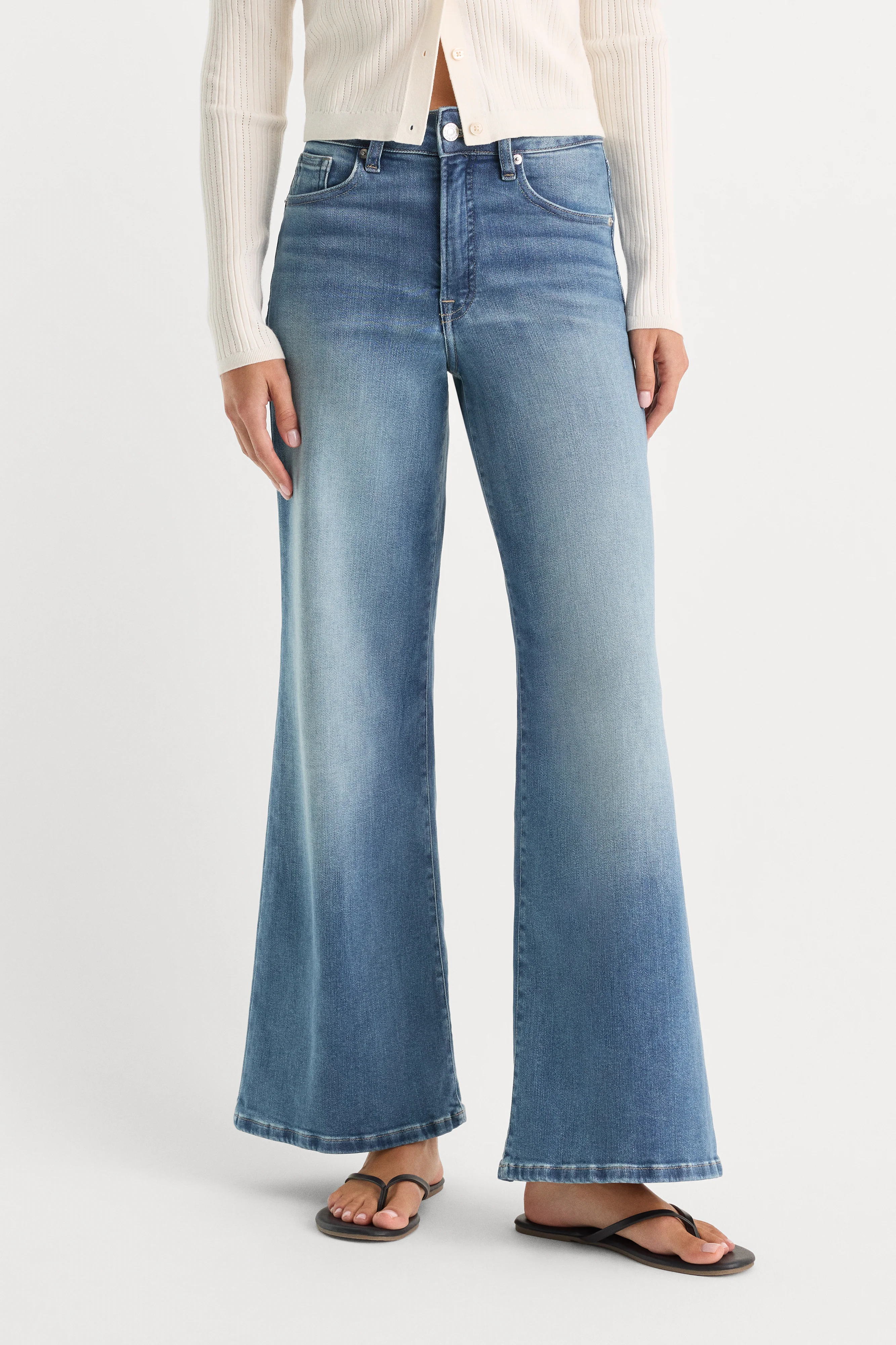 SOFT TECH GOOD WAIST PALAZZO ANKLE JEANS | INDIGO1238 - Image 2