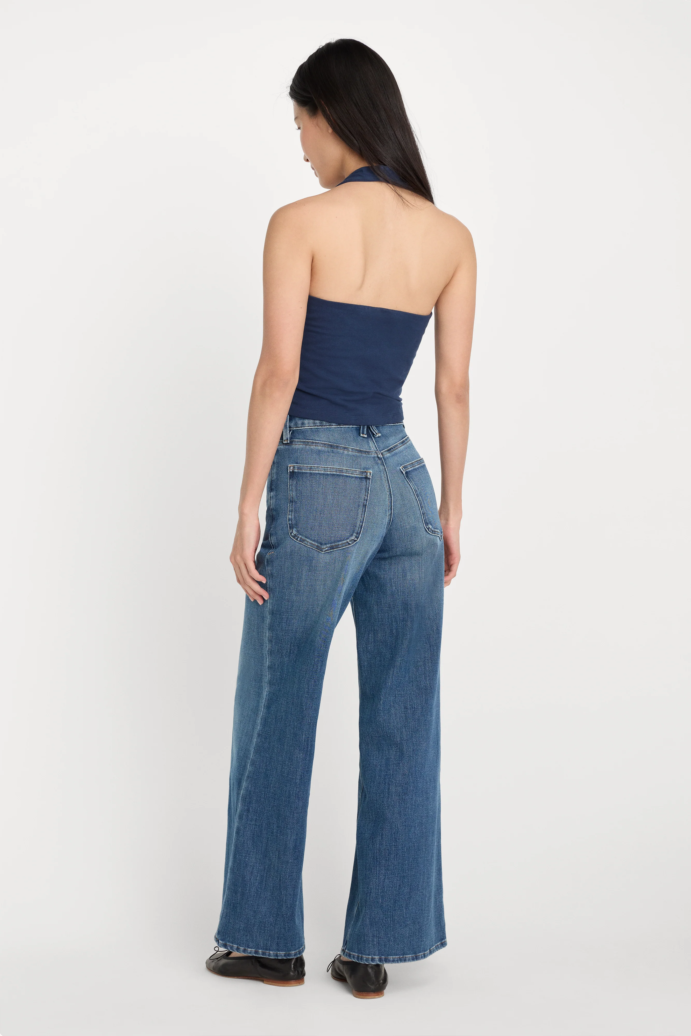 SOFT TECH GOOD WAIST PALAZZO ANKLE JEANS | INDIGO1281 - Image 5