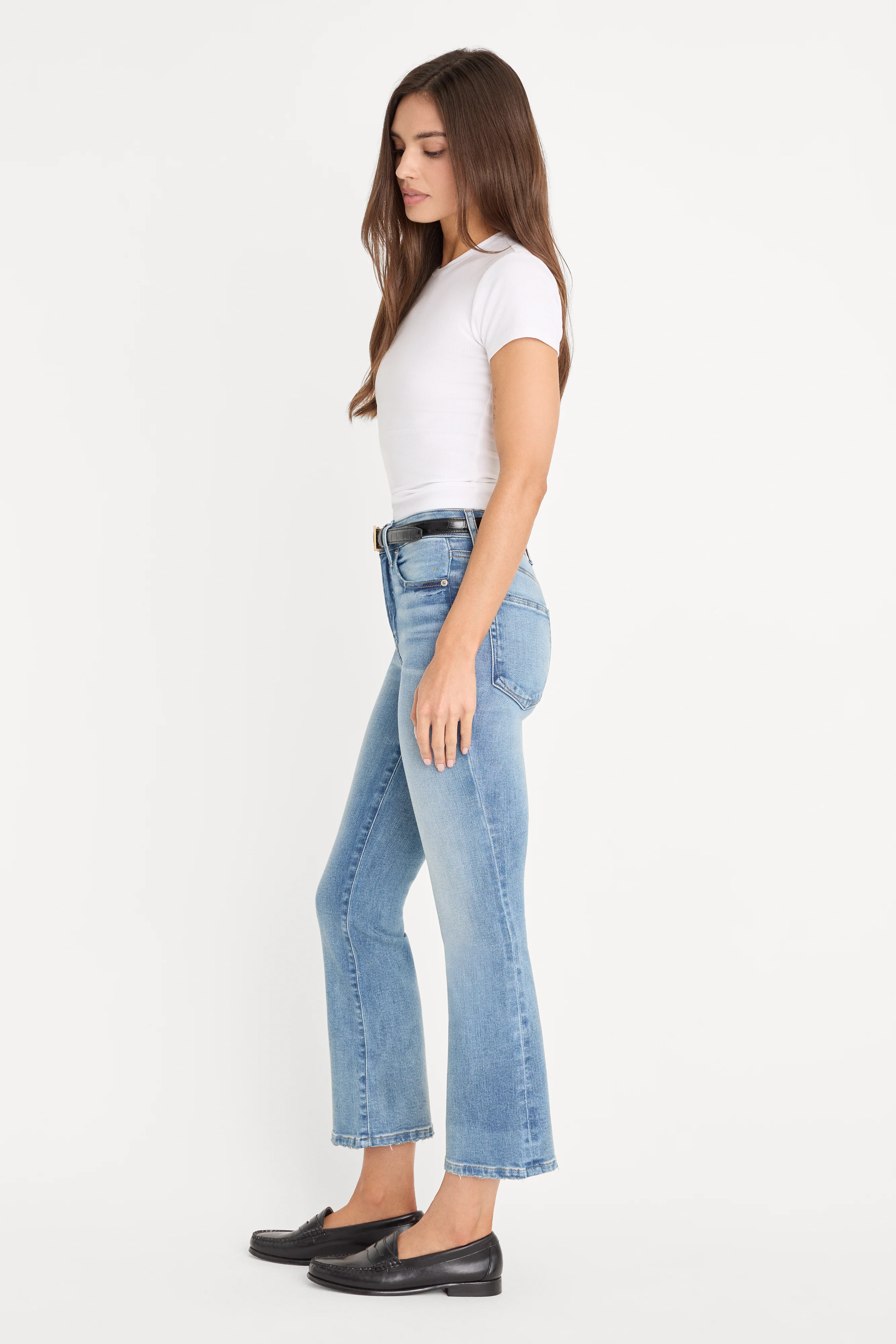 SOFT TECH GOOD LEGS CROP MINI BOOT JEANS| INDIGO1293 - Image 4