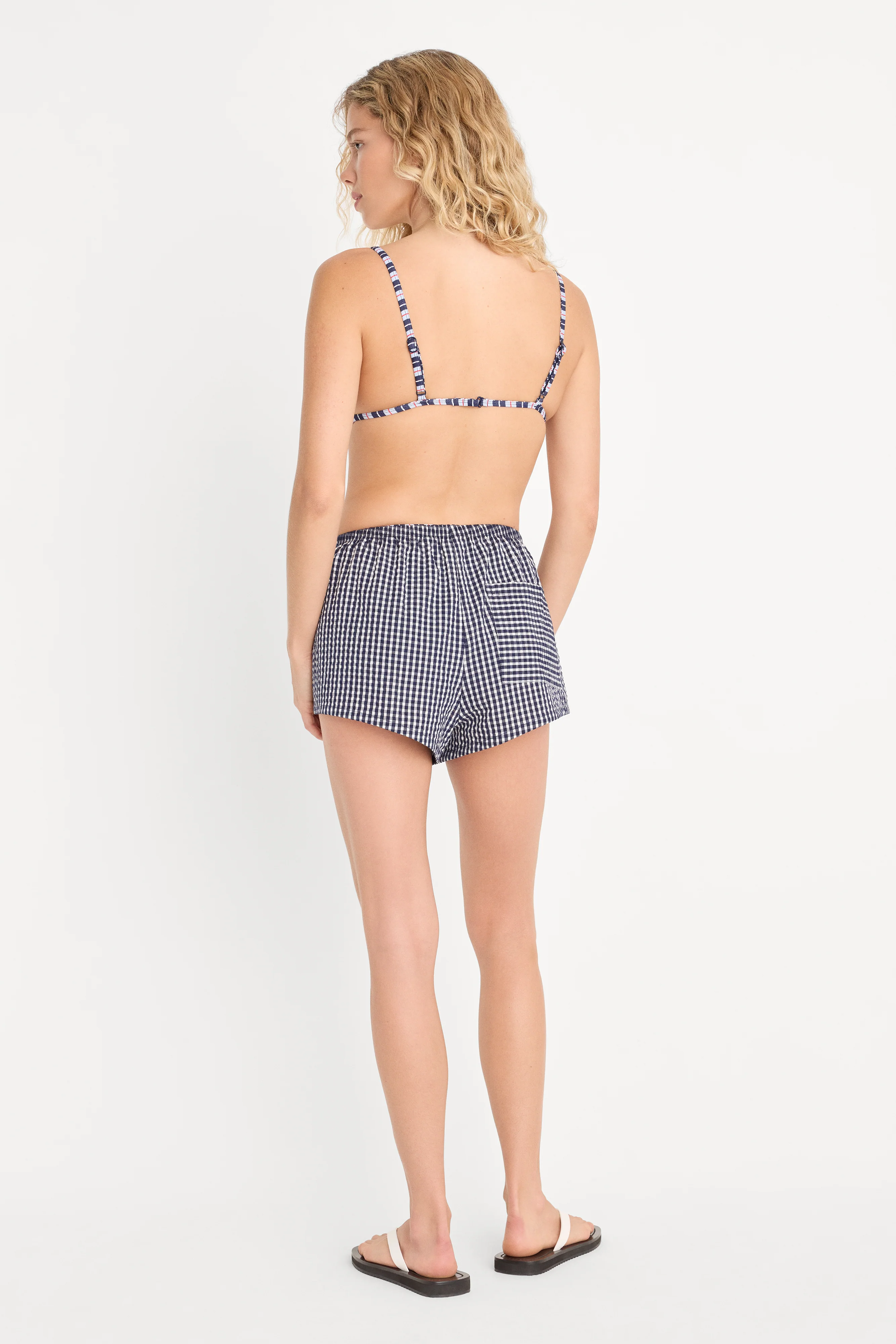 STRIPE SEERSUCKER PULL ON  SHORTS | HORIZON GINGHAM SMALL - Image 6