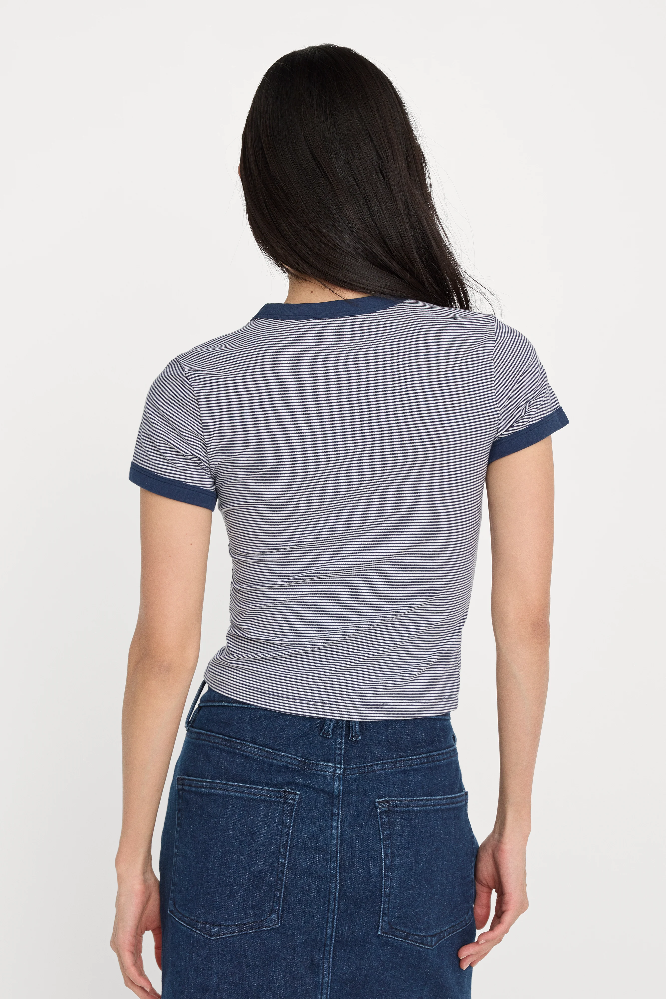 SUPER STRETCH BABY RINGER TEE | HORIZON STRIPE - Image 4