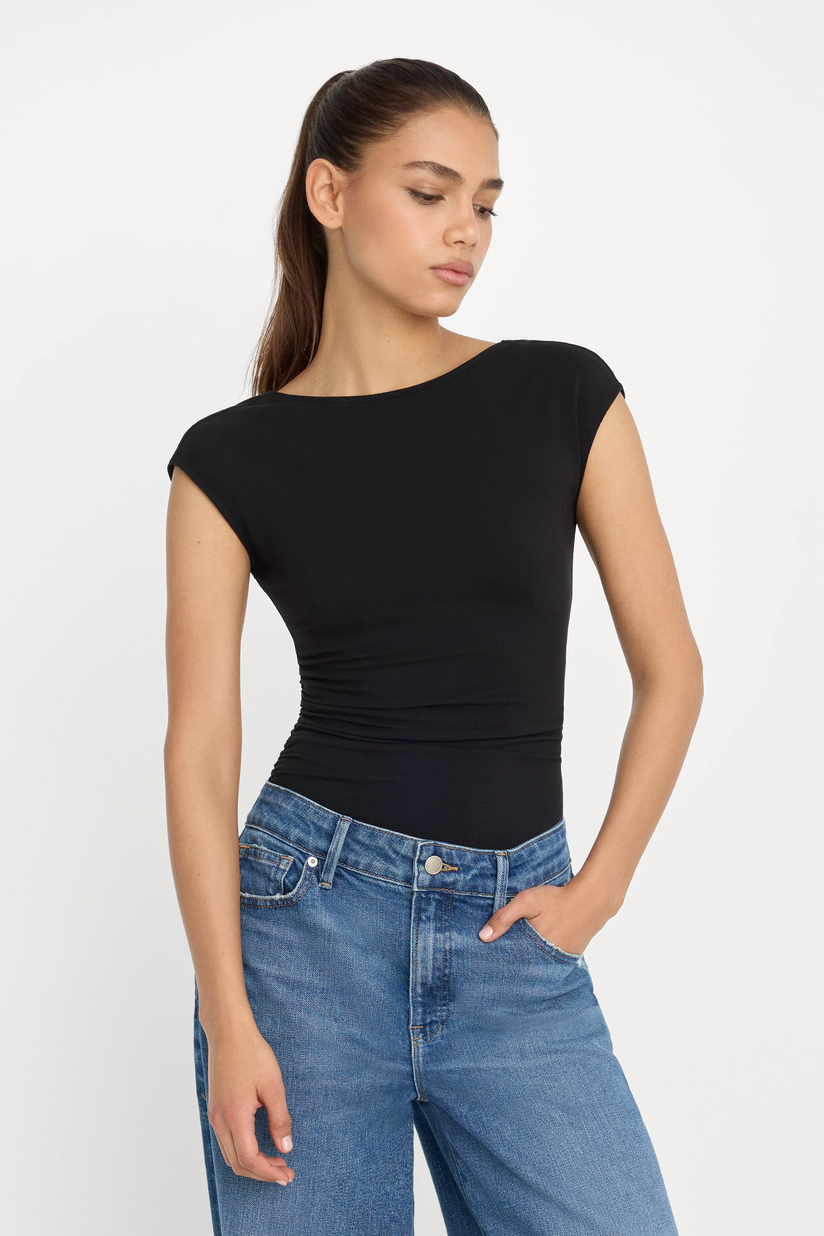 SUPER STRETCH OPEN BACK BODY SUIT | BLACK001 - Image 3