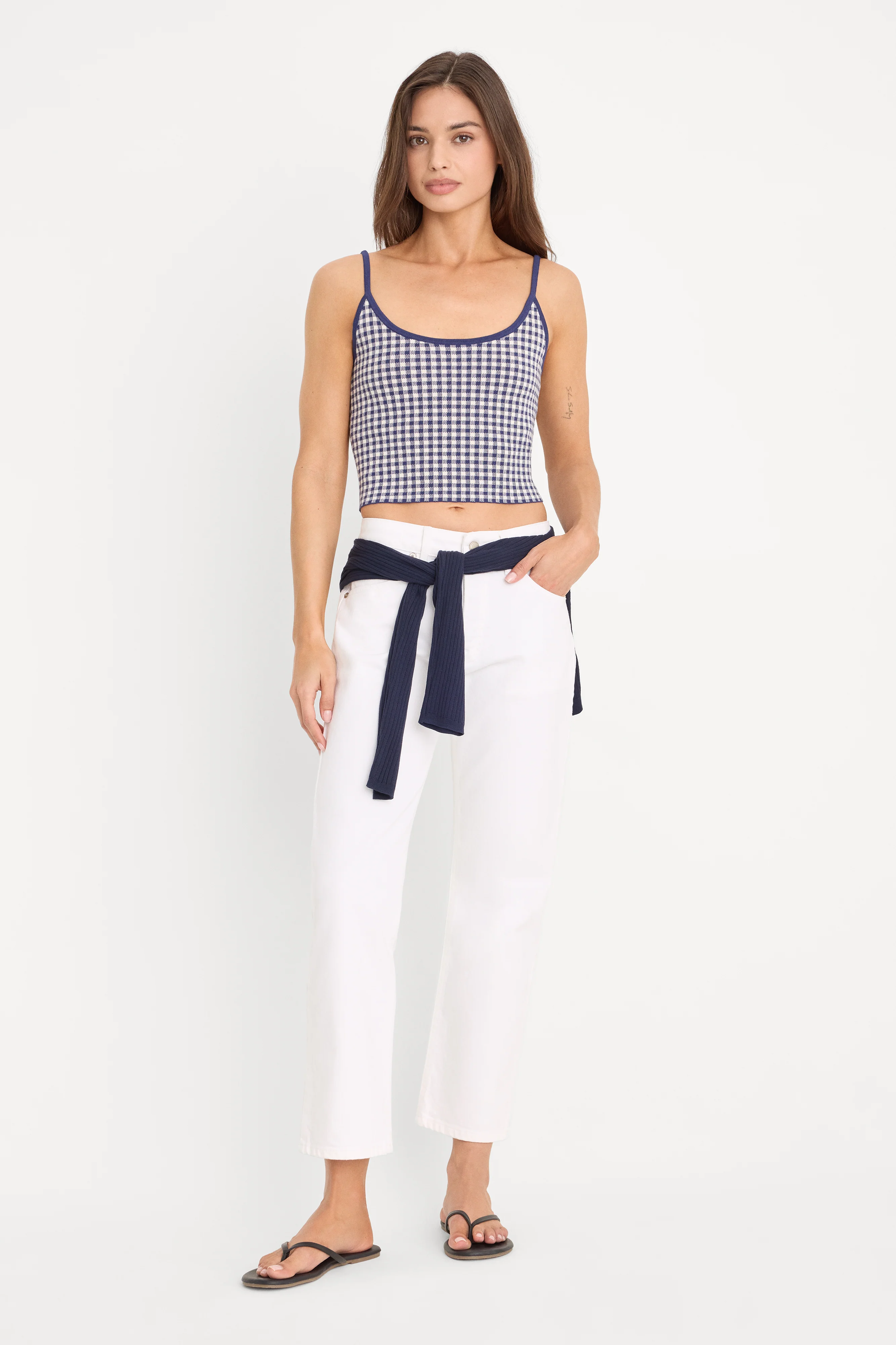 THE KEEPSAKE TANK | NAVY GINGHAM - Image 5