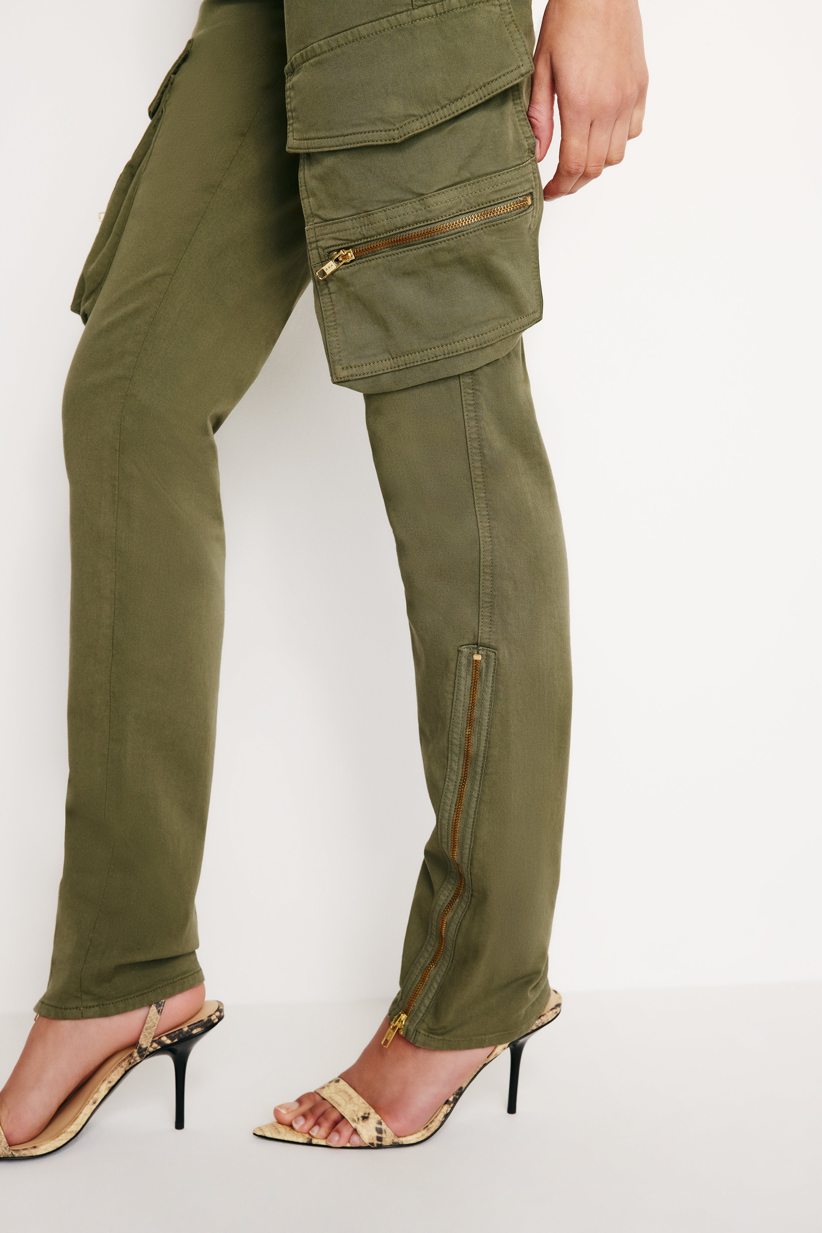TWILL SKINNY CARGO PANTS | FATIGUE001 - Image 4