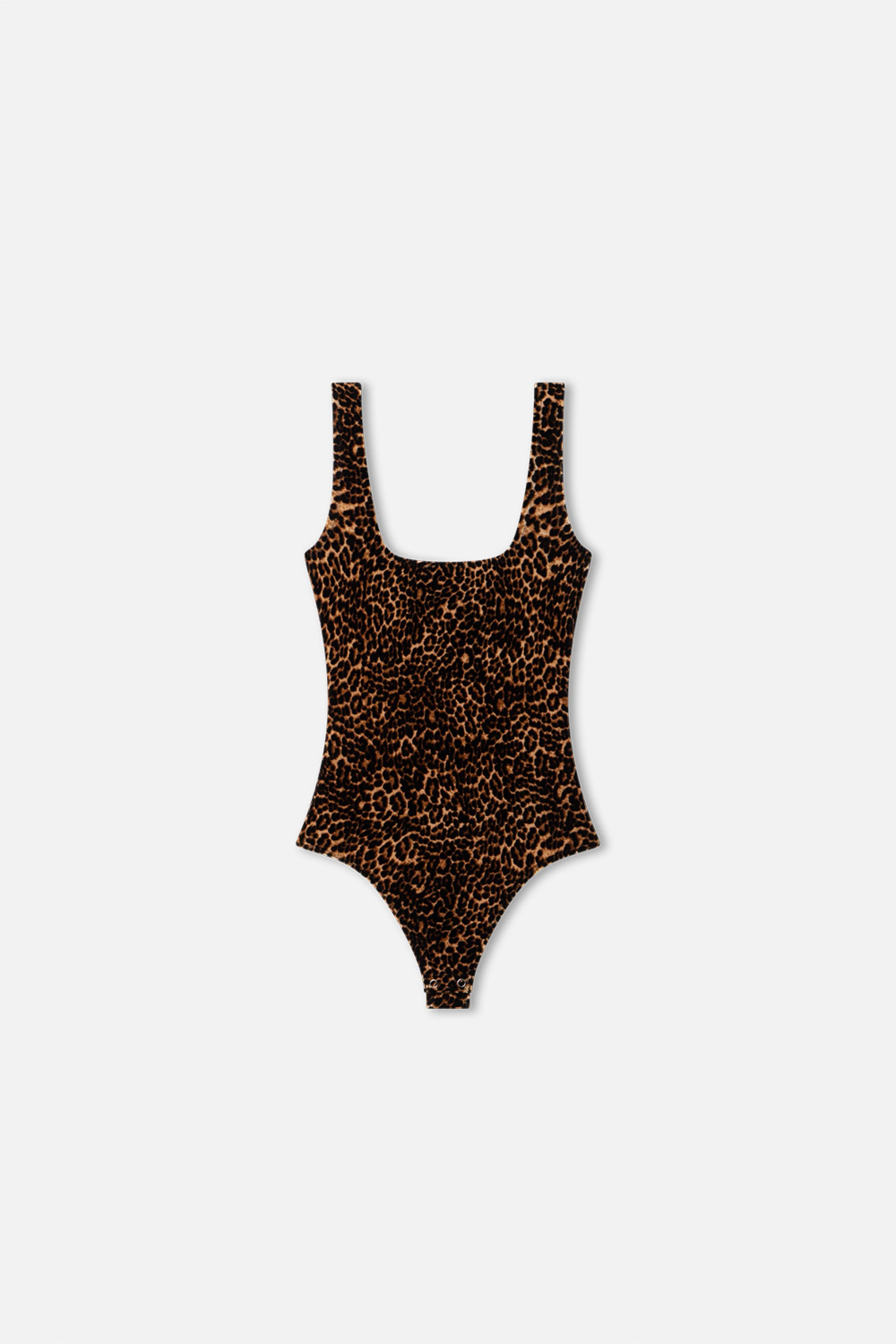 VELVET MODERN TANK BODYSUIT | MINI LUCKY LEOPARD - Image 5