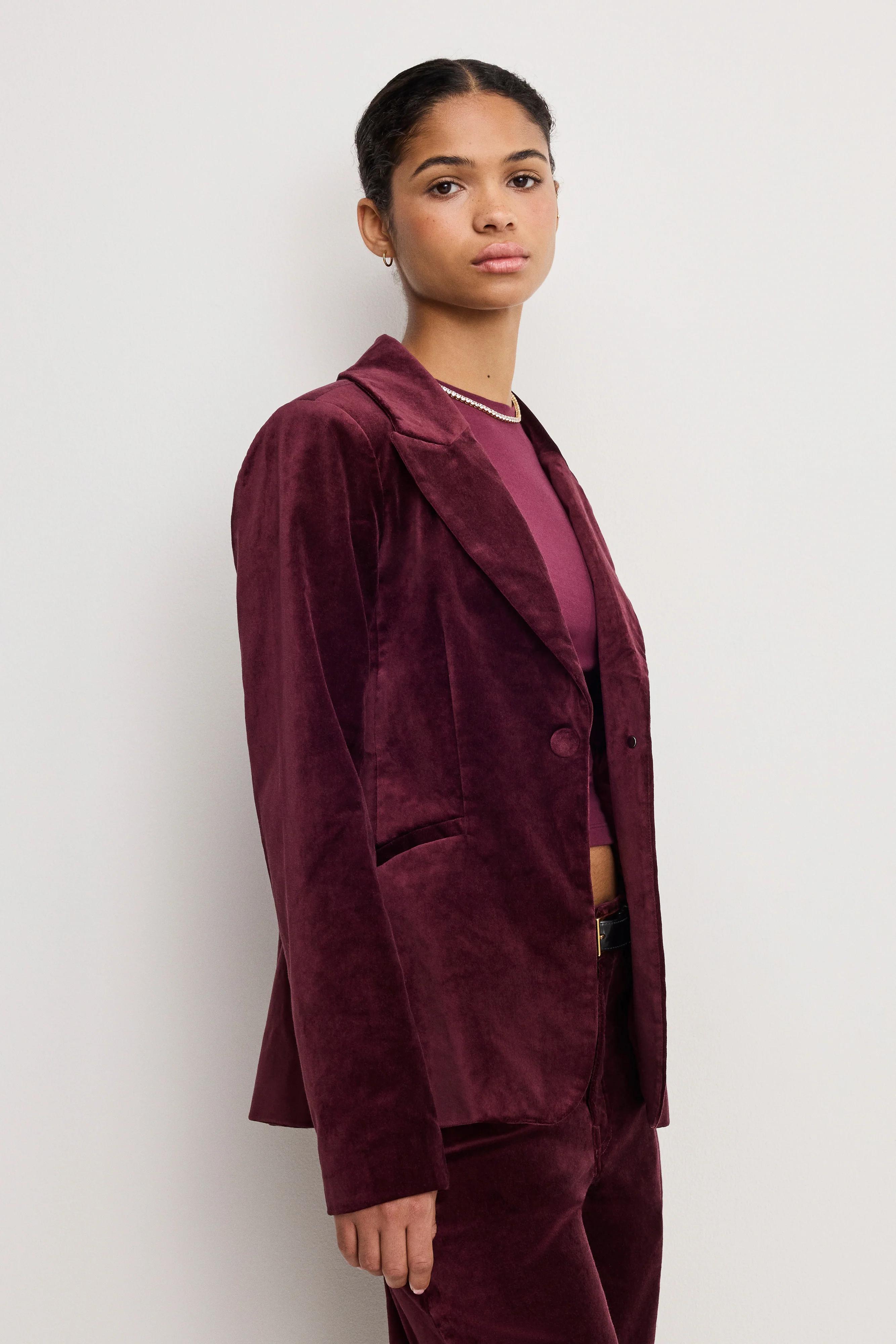 VELVET SCULPTED BLAZER | FIG007 - Image 3